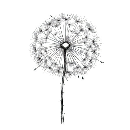 wind dandelion ai generated. flower spring, nature seed, plant meadow wind dandelion illustrationの素材