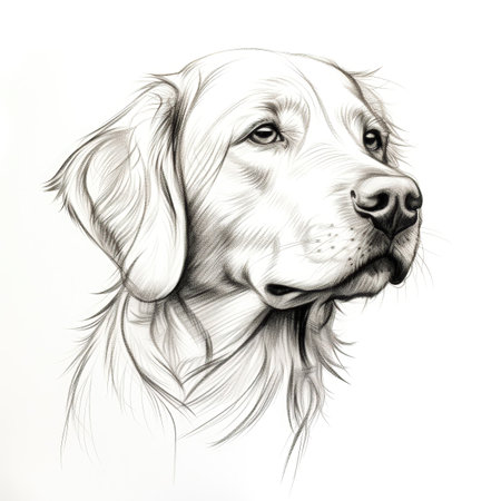 background Golden Retriever Dog ai generated. puppy happy, animal beautiful, yellow down background Golden Retriever Dog illustrationの素材