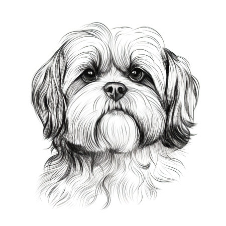veterinary Shih Tzu Dog ai generated. clinic puppy, pet hair, vet long veterinary Shih Tzu Dog illustrationの素材