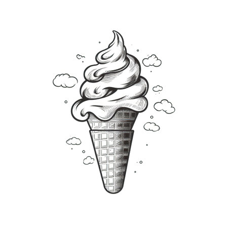 chocolate ice cream ai generated. strawberry vanilla, sweet gelato, food summer chocolate ice cream illustrationの素材