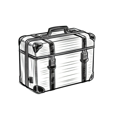 vintage retro travel suitcase ai generated. trip baggage, journey vacation, case holiday vintage retro travel suitcase illustrationの素材