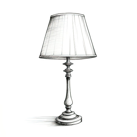 home lamp table ai generated. room illumination, modern design, furniture nightstand home lamp table illustrationの素材