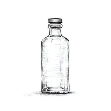 alcohol Gin bottle ai generated. mockup sketch, mock clear, spirit blank alcohol Gin bottle illustrationの素材