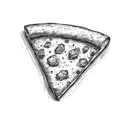 margarita pizza slice ai generated. food piece, salami margherita, mozzarella pepperoni margarita pizza slice illustrationの素材