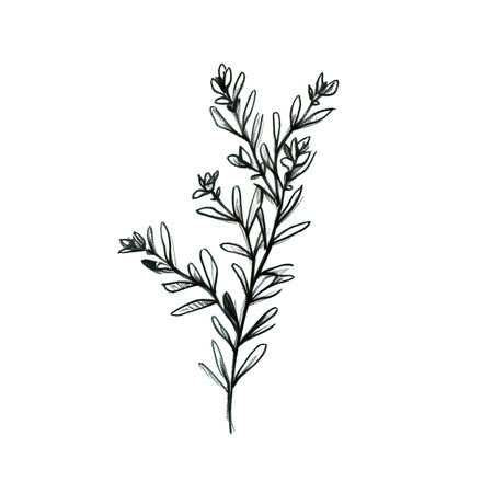 plant thyme ai generated. green parsley, rosemary sage, tea dill plant thyme illustrationの素材
