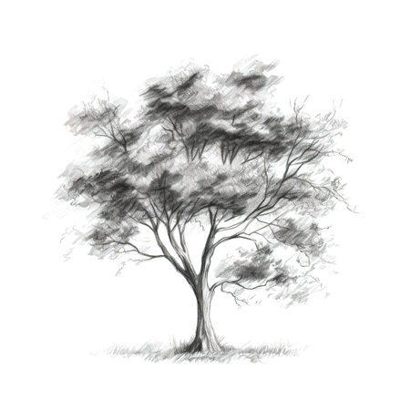 nature tree ai generated. plant green, garden foliage, summer background nature tree illustrationの素材
