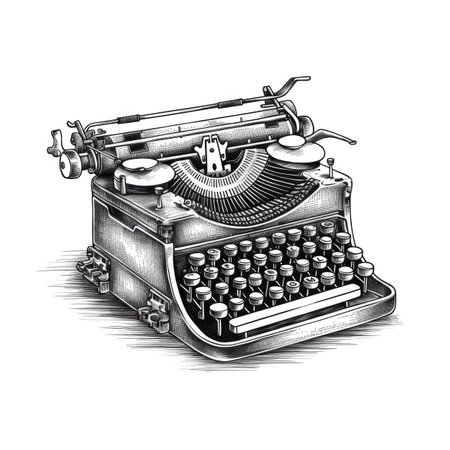 type vintage typewriter ai generated. write retro, antique story, paper office type vintage typewriter illustrationの素材