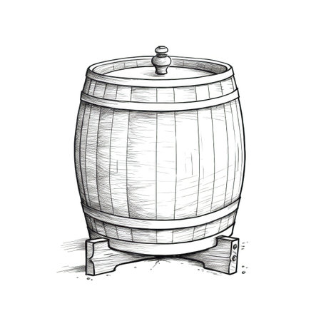 cask wooden barrel ai generated. beer oak, background container, whiskey keg cask wooden barrel illustrationの素材
