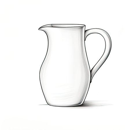 glass milk jug ai generated. pitcher cream, creamer ceramic, dairy calcium glass milk jug illustrationの素材
