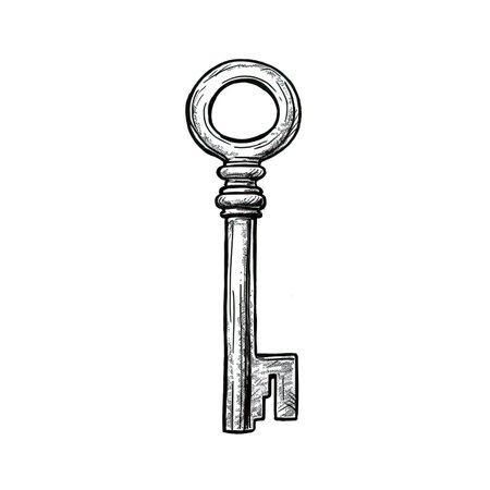 lock key ai generated. door symbol, house password, home simple lock key illustrationの素材