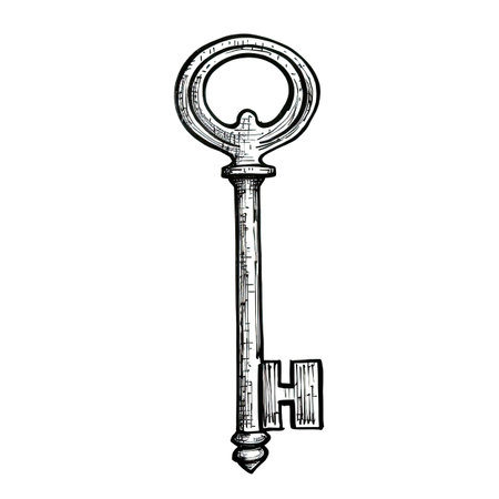 door key ai generated. symbol house, password home, simple access door key illustrationの素材