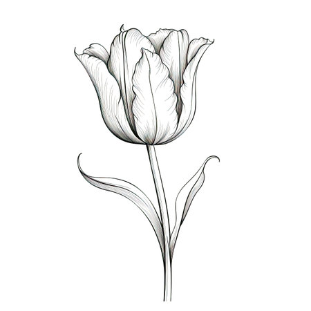 spring Tulip flower ai generated. floral flat, summer nature, background plant spring Tulip flower illustrationの素材