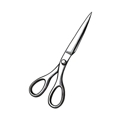 icon scissors ai generated. paper silhouette, line symbol, shear background icon scissors illustrationの素材