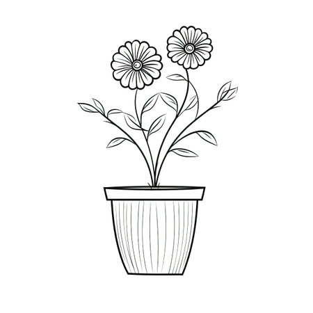 green flower pot ai generated. interior leaf, design house, object fresh green flower pot illustrationの素材