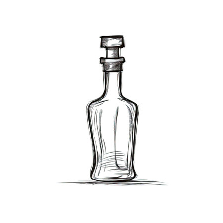whiskey Absinthe bottle ai generated. glass whiskey, tequila liquor, bar liqueur whiskey Absinthe bottle illustrationの素材
