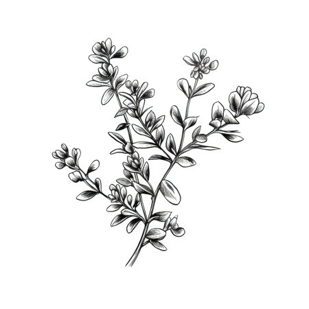 leaf thyme ai generated. herb plant, green parsley, rosemary sage leaf thyme illustrationの素材