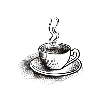espresso cup of coffee ai generated. cafe drink, top 3d, mug view espresso cup of coffee illustrationの素材