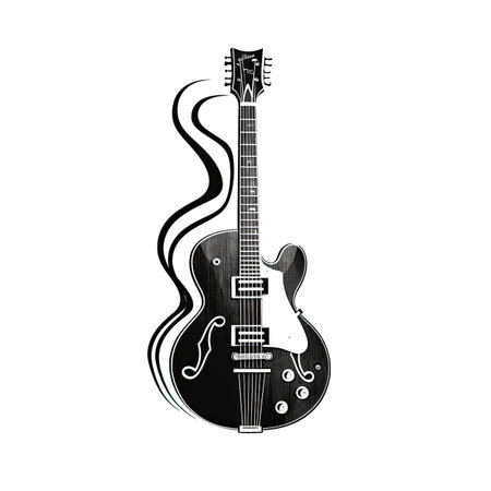metal guitar ai generated. icon blue, electric bass, music acoustic metal guitar illustrationの素材