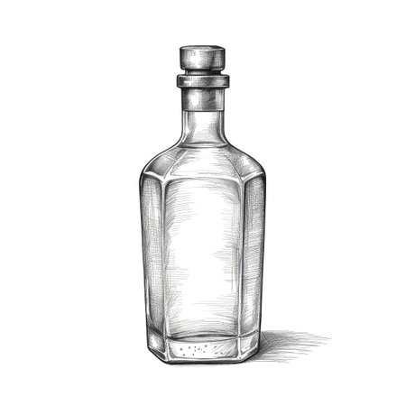 liquor Gin bottle ai generated. alcohol mockup, sketch mockup, clear spirit liquor Gin bottle illustrationの素材
