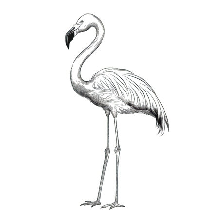 icon flamingo ai generated. tropical cute, bird design, animal flat icon flamingo illustrationの素材