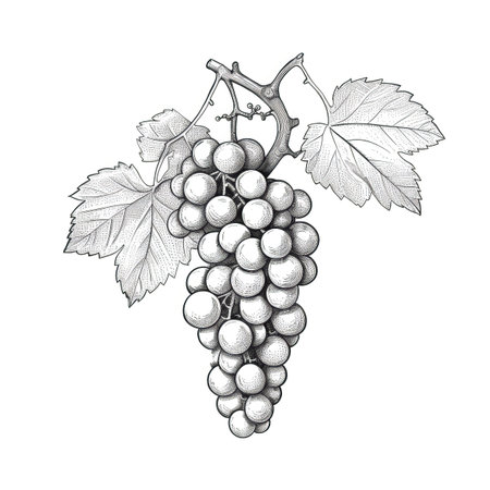 green grape ai generated. fruit vine, food berry, bunch purple green grape illustrationの素材