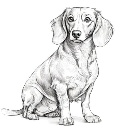 cute Dachshund Dog ai generated. happy toy, face background, canine paw cute Dachshund Dog illustrationの素材