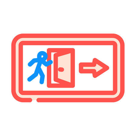 emergency exit alert color icon vector illustrationのイラスト素材