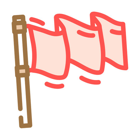 red flag alert color icon vector illustrationのイラスト素材