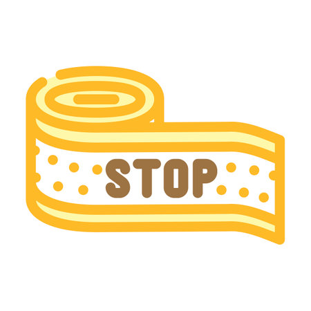 warning tape alert color icon vector illustrationのイラスト素材
