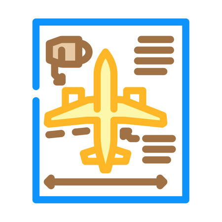 aircraft design aeronautical engineer color icon vector illustrationのイラスト素材