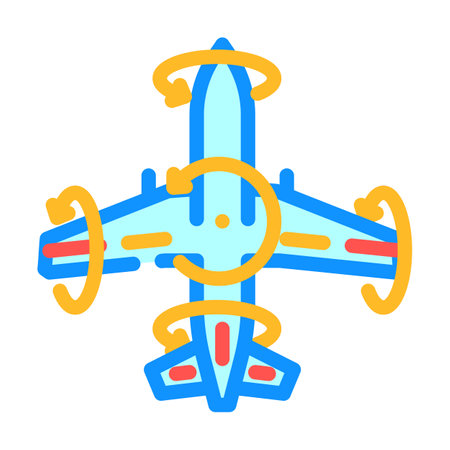 flight control system aeronautical engineer color icon vector illustrationのイラスト素材