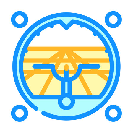 aircraft instrumentation aeronautical engineer color icon vector illustrationのイラスト素材
