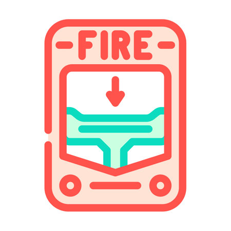 fire alarm alert color icon vector illustrationのイラスト素材