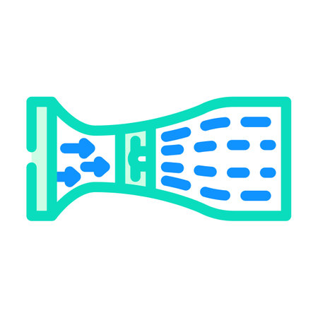 wind tunnel aeronautical engineer color icon vector illustrationのイラスト素材