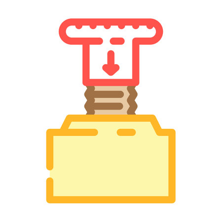 emergency stop button alert color icon vector illustrationのイラスト素材