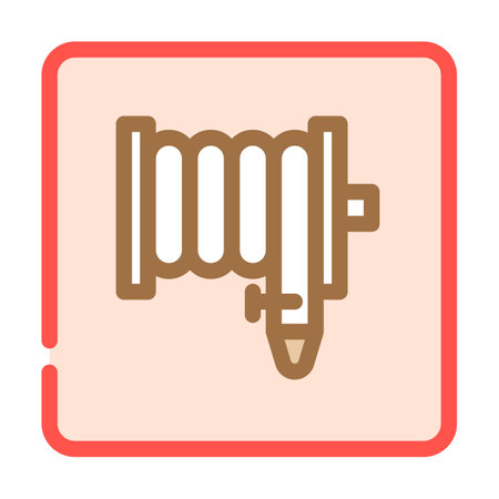 fire fighting hose standpipe outlet color icon vector illustrationのイラスト素材