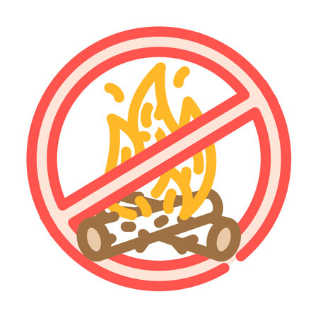 no campfires emergency color icon vector illustrationのイラスト素材
