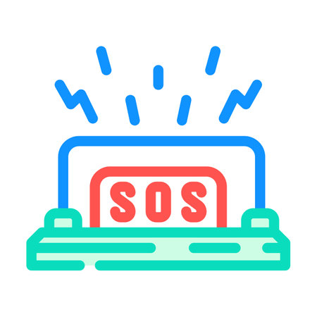 alert button color icon vector illustrationのイラスト素材