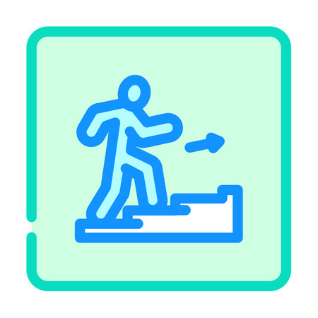 stairway up evacuation emergency color icon vector illustrationのイラスト素材