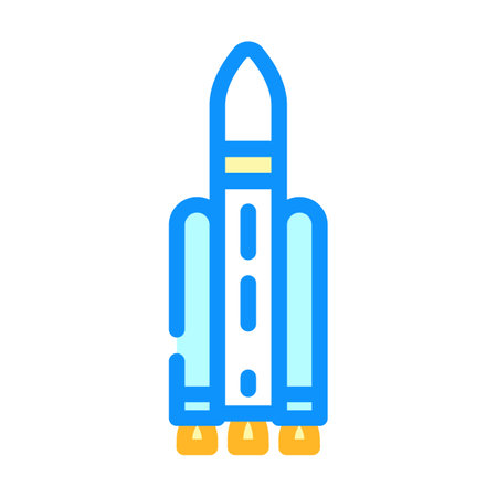 launch vehicle aeronautical engineer color icon vector illustrationのイラスト素材