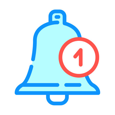 notification bell alert color icon vector illustrationのイラスト素材