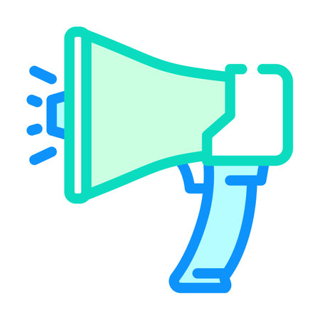 megaphone alert color icon vector illustrationのイラスト素材