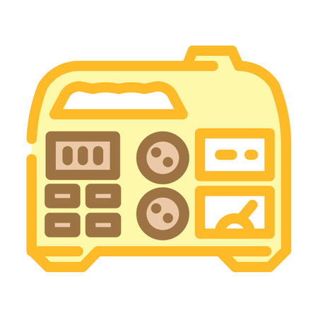 portable power generator color icon vector illustrationのイラスト素材