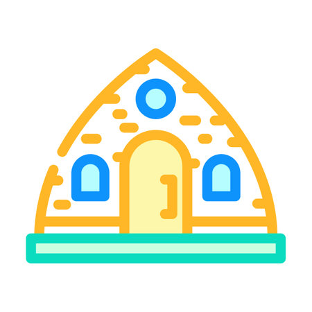glamping tent camp color icon vector illustrationのイラスト素材