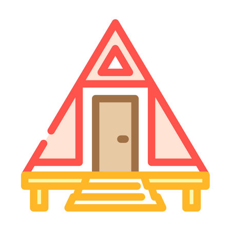 glamping tent luxury color icon vector illustrationのイラスト素材