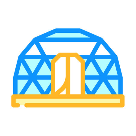 glamping tent nature color icon vector illustrationのイラスト素材