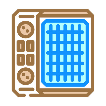solar battery charger glamping color icon vector illustrationのイラスト素材