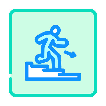 staircase down evacuation emergency color icon vector illustrationのイラスト素材