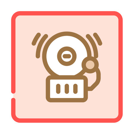 fire alarm emergency color icon vector illustrationのイラスト素材