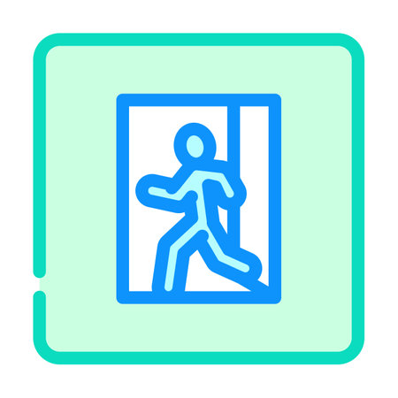 emergency exit safety color icon vector illustrationのイラスト素材